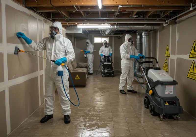 Basement Moisture Removal and Structural Drying process in Kentwood, LA